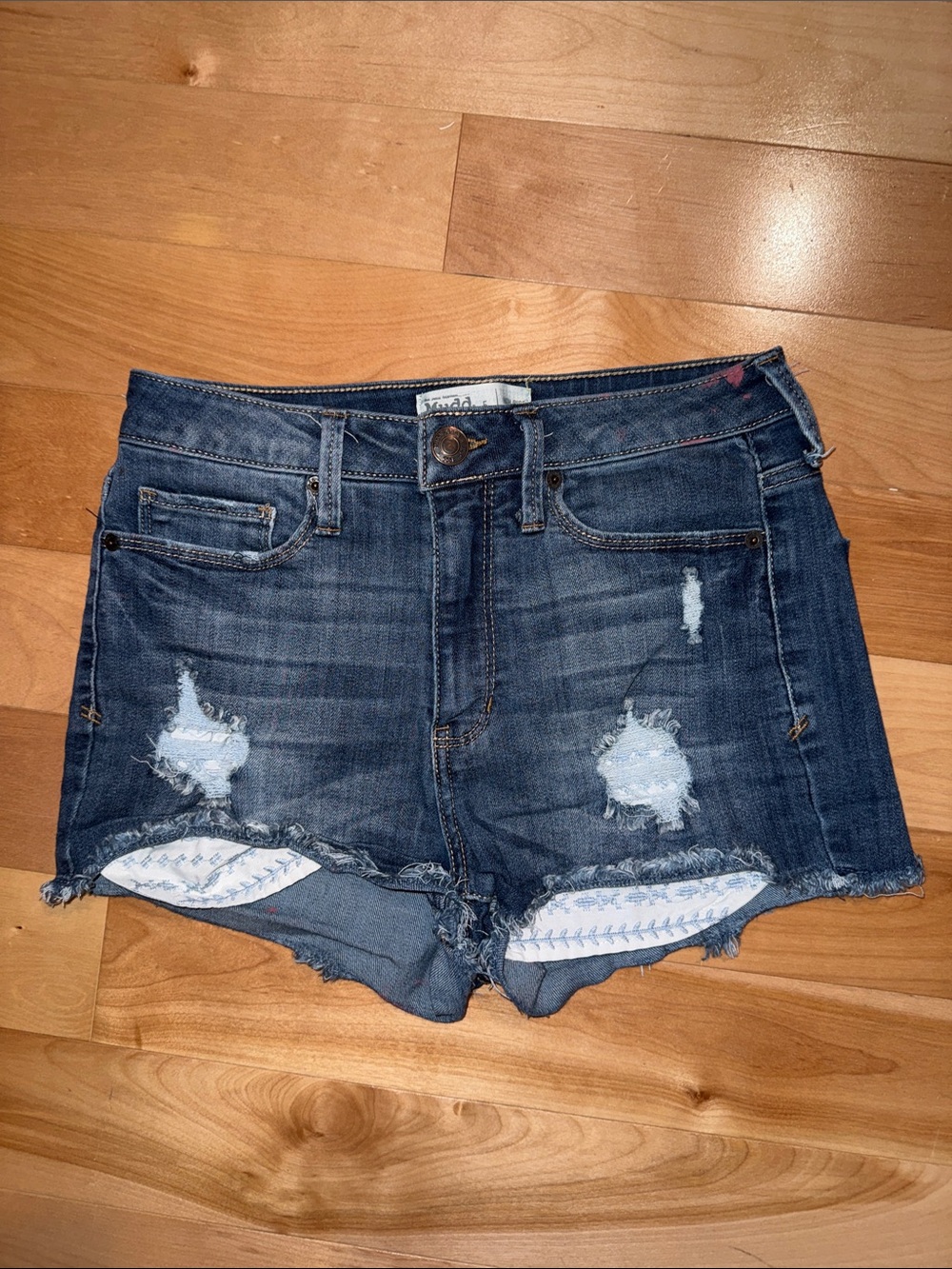 Mudd Blue Distressed Denim Cutoff Shorts 5 see pics for flaw